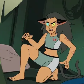 🙀 7fa1ca96 Catra She-Ra and the Princesses of Power cat, anime, cartoon, villain, feline telegram sticker