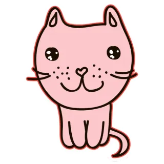 😆 1257bbaf chat, chaton, rose, mignon, dessin animé, animal whatsapp sticker