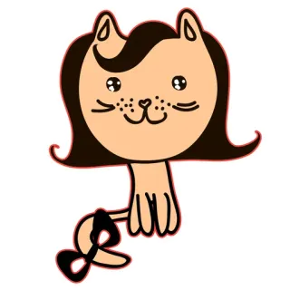 🐱 524795f0 chat, animal, dessin animé, mignon, kawaii, autocollant whatsapp sticker