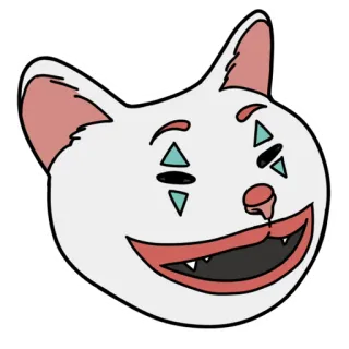 🤡 3fc7e4e8 cat, clown, face, cartoon, animal, makeup whatsapp sticker