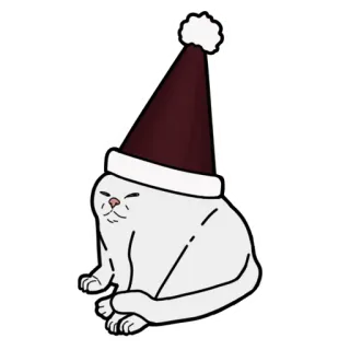 😠 9bfd385d cat, christmas, hat, cute, animal whatsapp sticker