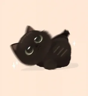 🐱 27a46a99 kot, kociak, słodki, zwierzę, czarny kot, kawaii telegram sticker