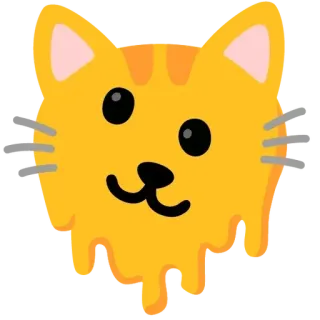 🫠 1f1731da 猫, 漫画, 動物, かわいい, ペット, オレンジ, ステッカー telegram sticker