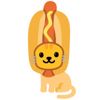 🌭 8f4e8704 猫, ホットドッグ, 動物, 食べ物, 可愛い, 面白い, ペット, かわいい telegram sticker