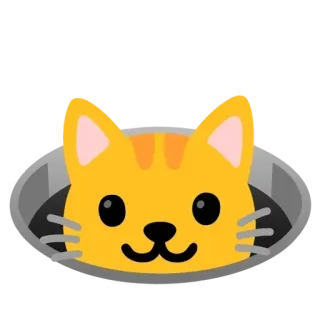 🕳️ e50ef0ed 猫, 下水道, 動物, 可愛い, ペット, 絵文字 telegram sticker