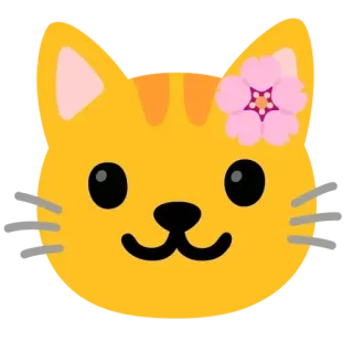 🌸 eb5b2f4f 猫, 子猫, 花, 可愛い, 動物, ペット telegram sticker