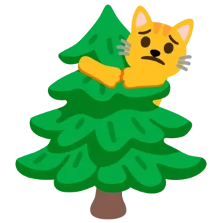 🌲 f460598c 猫, 木, 悲しい, ステッカー, クライミング, 動物 telegram sticker