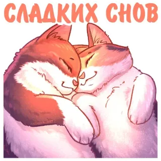 😴 f422c698 СЛАДКИХ СНОВ kucing, mimpi indah, imut, hewan, tidur, peluk telegram sticker