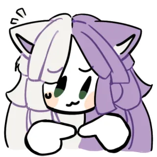 💜 4d46914e kat, schattig, anime, cartoon, personage telegram sticker