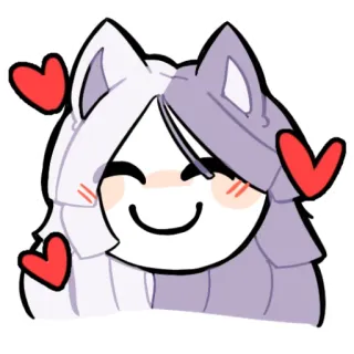💜 5d2feb0b Anime, Kawaii, Schattig, Cartoon, Hart, Liefde, Emoticon telegram sticker