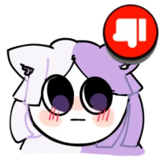 💜 95cd556c Duim omlaag, Dislike, Boos, Cartoon, Negatief telegram sticker