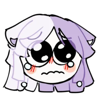 💜 fc410651 Anime, Cartoon, Verdrietig, Huilend, Schattig, Kawaii telegram sticker