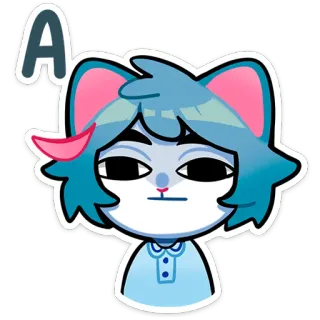 😐 7b17333e A kucing, kartun, karakter, stiker, hewan, antropomorfik telegram sticker