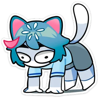 🫥 932f8c18 kucing, anime, stiker, kawaii, kartun, hewan telegram sticker