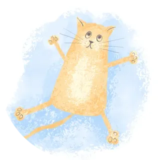🥳 03ac526c 猫, 子猫, オレンジ, 遊び好き, イラスト, 動物 telegram sticker