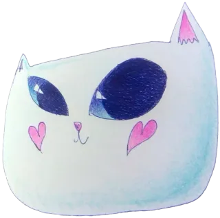 😼 6caffcc7 Katze, Kätzchen, Tier, süß, Herz, Cartoon, Zeichnung telegram sticker