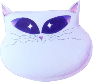 🤩 c322491d Katze, Tier, Aufkleber, weiße Katze, niedlich, Haustier, Illustration telegram sticker