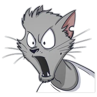 😲 2500c975 猫, 生气, 恼火, 卡通, 表情 telegram sticker