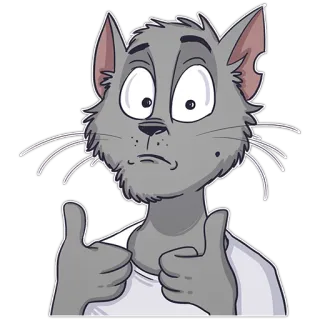 👍 e4636aad 猫, 点赞, 卡通, 积极, 批准, 动物 telegram sticker