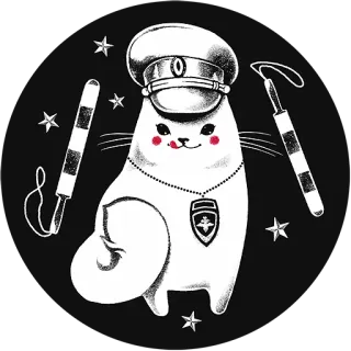 😎 26382224 猫, 警官, 警察, 动物, 卡通, 贴纸 telegram sticker