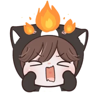 ☁️ 5a9fbc3e 动漫, 卡通, 生气, 火, 角色, 可爱 telegram sticker