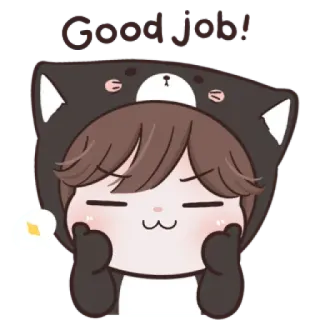 ☁️ ca349095 Good Job! 做得好, 称赞, 可爱, 卡通, 鼓励, 动漫 telegram sticker