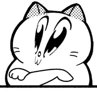 😱 1595dd4e gatto, animale, manga, anime, divertente, carino, cartone animato telegram sticker