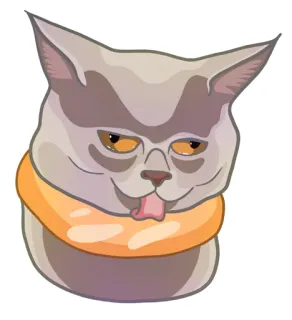 🥴 58f87251 chat, autocollant, drôle, animal, mème, langue telegram sticker