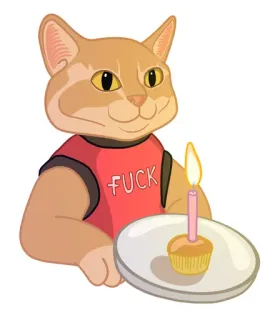 🎂 e5958ba7 FUCK chat, anniversaire, offensant, juron, animal, cupcake telegram sticker
