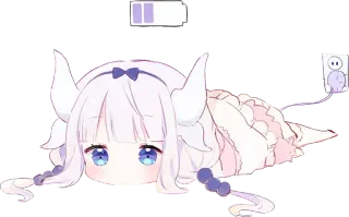 😪 33f8db12 Kanna Kamui Miss Kobayashi's Dragon Maid Anime, Drago, Chibi, Carino, Kawaii telegram sticker