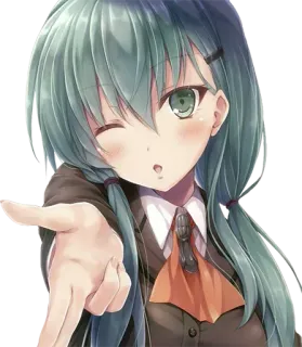 😘 6ff68354 Anime, Ragazza, Manga, Uniforme scolastica, Carino, Occhiolino telegram sticker