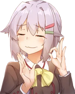 😌 9651e20b Anime, Ragazza, Gesto OK, Soddisfatta, Carina telegram sticker