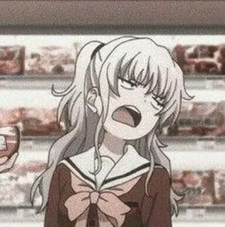 😫 96c2b56c 애니메이션, 소녀, 교복, 짜증, 표정 whatsapp sticker