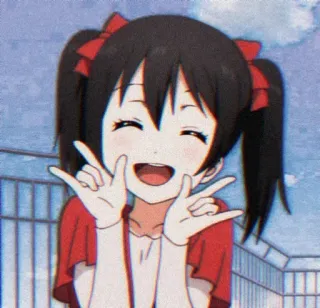 😄 e8ff90d3 Nico Yazawa Love Live! 애니메이션, 캐릭터, 여자, 귀여운, 미소, 니코 야자와, 러브라이브! whatsapp sticker