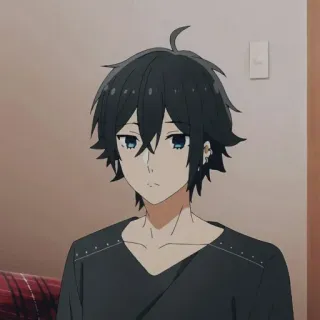 🖤 a88a875d Anime, Charakter, Männlich, Schwarze Haare, Cartoon telegram sticker