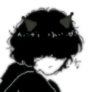 🖤 26cd0467 애니메이션, 어두운, 아바타, 실루엣, 고딕, 카와이 telegram sticker