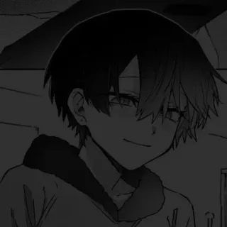 🖤 3bf15d7f 애니메이션, 만화, 소년, 흑백, 인물 사진, 일러스트, 만화영화 telegram sticker