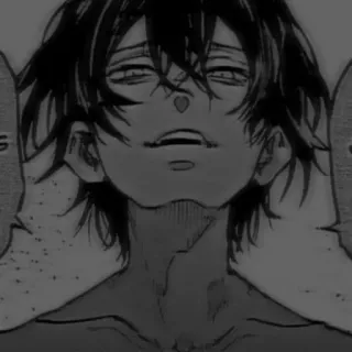 🖤 8357e99a 애니메이션, 만화, 얼굴, 표정, 흑백, 일러스트 telegram sticker