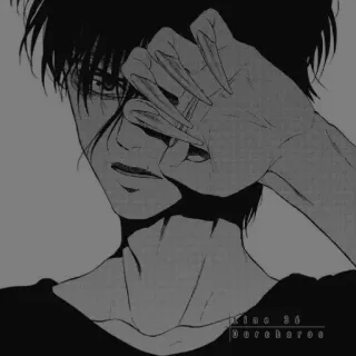 🖤 4a2ac3c3 Kino 36 
Serebaroo Anime, Manga, Charakter, Schwarzweiß telegram sticker