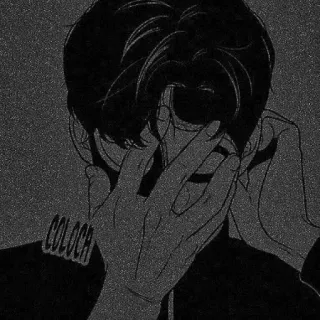 🖤 715b19c3 COLOCA Anime, Manga, Traurig, Weinend, Emotional, Monochrom telegram sticker