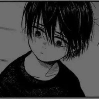 🖤 85508f3d Manga, Anime, Junge, Schwarzweiß, Charakter, Illustration telegram sticker