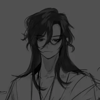 🖤 b061dbe3 Porträt, Skizze, Mann, Anime, Kunstwerk, Haare, Illustration telegram sticker