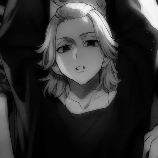 🖤 bbff8931 Mikey Tokyo Revengers Anime, Manga, Charakter, Kunst, Schwarzweiß, Tokyo Revengers telegram sticker