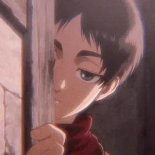 🥰 1e598e34 Eren Yeager Attack on Titan Anime, Manga, Eren Yeager, L'Attaque des Titans, Triste, Garçon, Porte telegram sticker