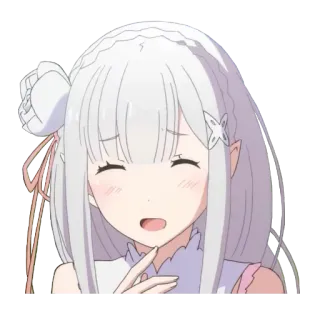 😄 8042bd7e Emilia Re:Zero 애니메이션, 귀여운, 소녀, 에밀리아, Re 제로 telegram sticker