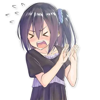 😒 a928b845 애니메이션, 소녀, 거절, 화난 telegram sticker