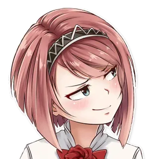 😏 baae9e95 애니, 만화, 소녀, 얄미운, 귀여운, 얼굴, 스티커 telegram sticker