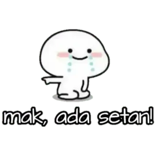 🙂 137b51c7 mak, ada setan! น่ารัก, ผี, การ์ตูน, สติกเกอร์, อินโดนีเซีย telegram sticker