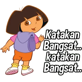 😣 32991e39 Dora Dora the Explorer Katakan Bangsat.. katakan Bangsat.. โดรา, นักสำรวจ, การ์ตูน, bangsat, มลายู, สติกเกอร์ telegram sticker
