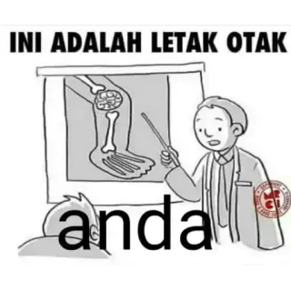 🤪 576b4d45 INI ADALAH LETAK OTAK
anda ตลก, ขำขัน, สมอง, กระดูก, กายวิภาคศาสตร์, การ์ตูน telegram sticker